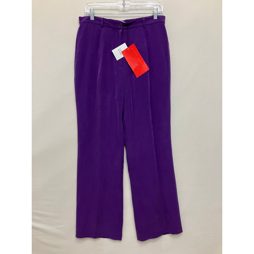 NWT Vintage Diane von Furstenberg Silk Assets Pants Medium Purple Wide Leg